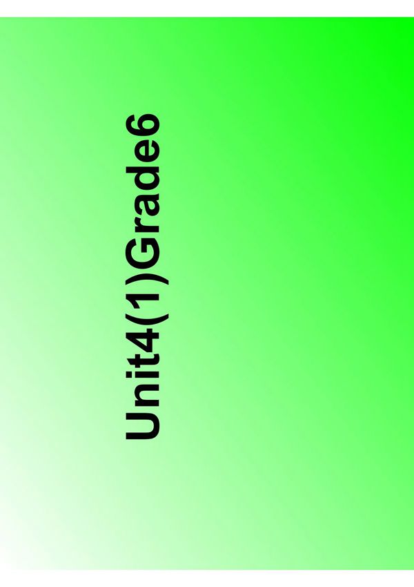 小学六年级英语《Unit 4》教学课件