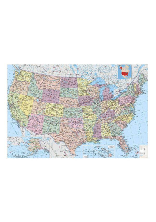 美国地图高清中文版