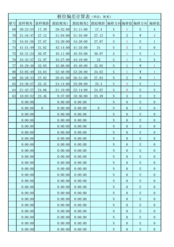 桩位偏差计算