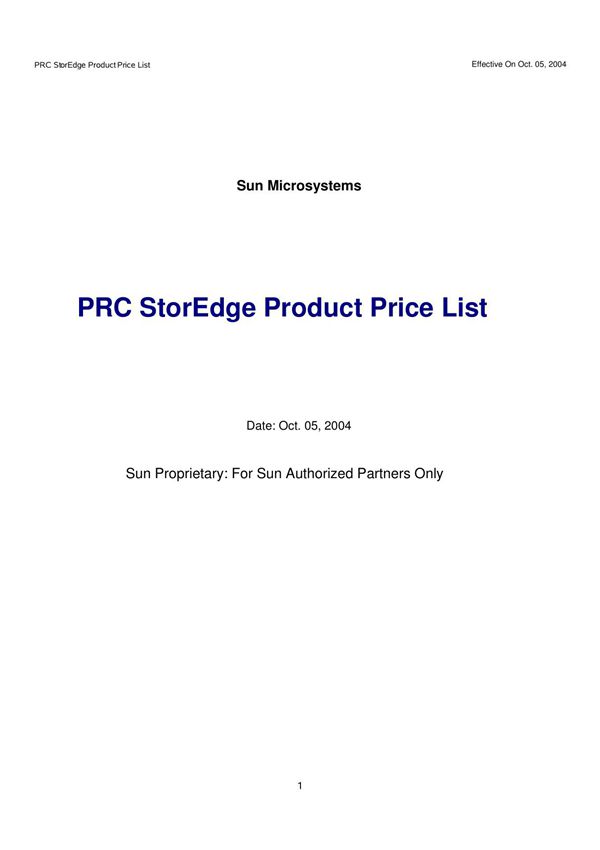 SUN StorEdgeElite 04-10-05