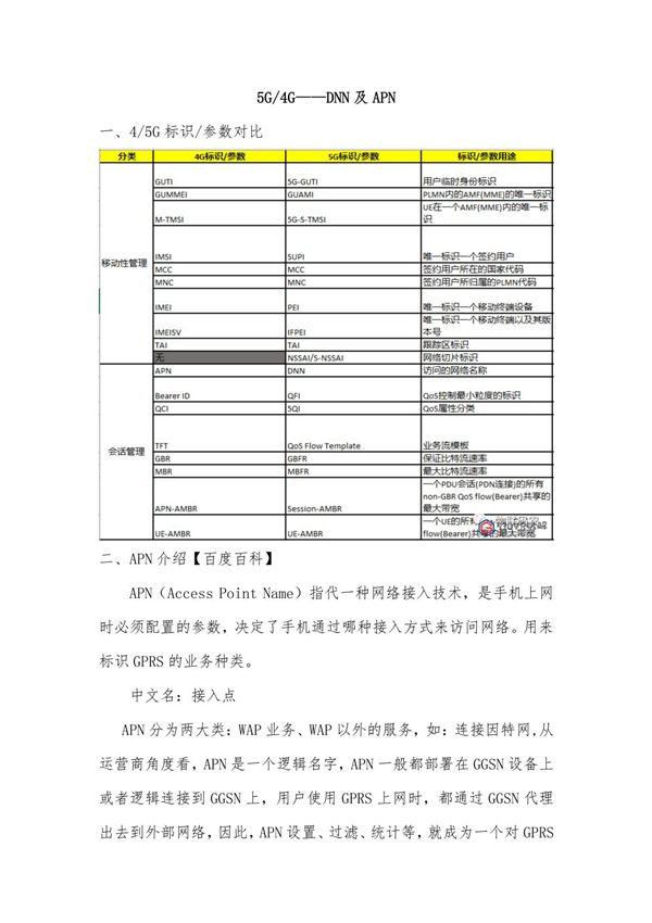 5G4GDNN及APN