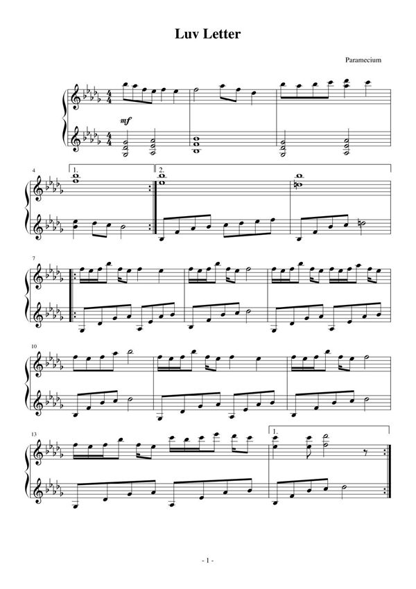 Luv Letter 钢琴谱