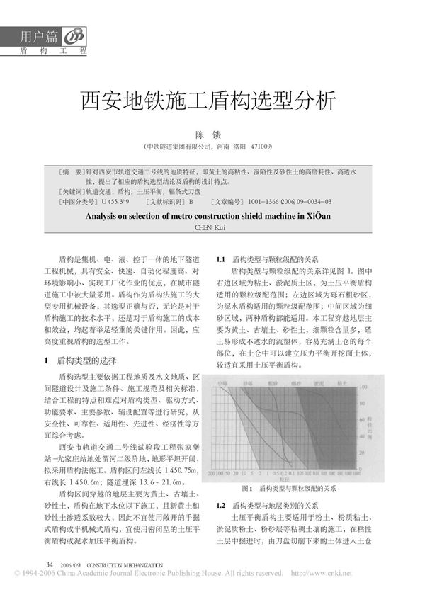 西安地铁施工盾构选型分析