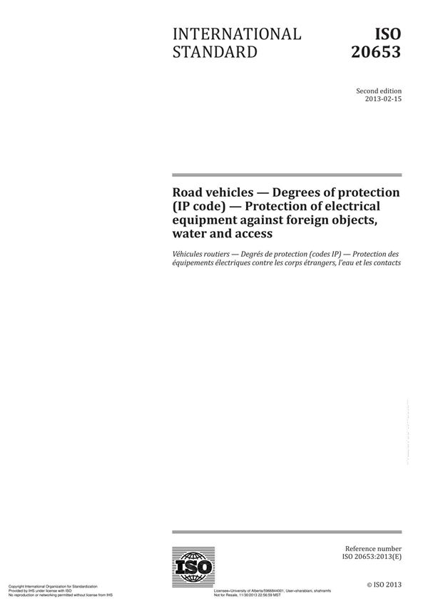 (高清正版) ISO 20653-2013
