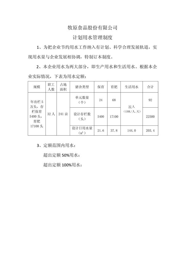 计划用水管理制度