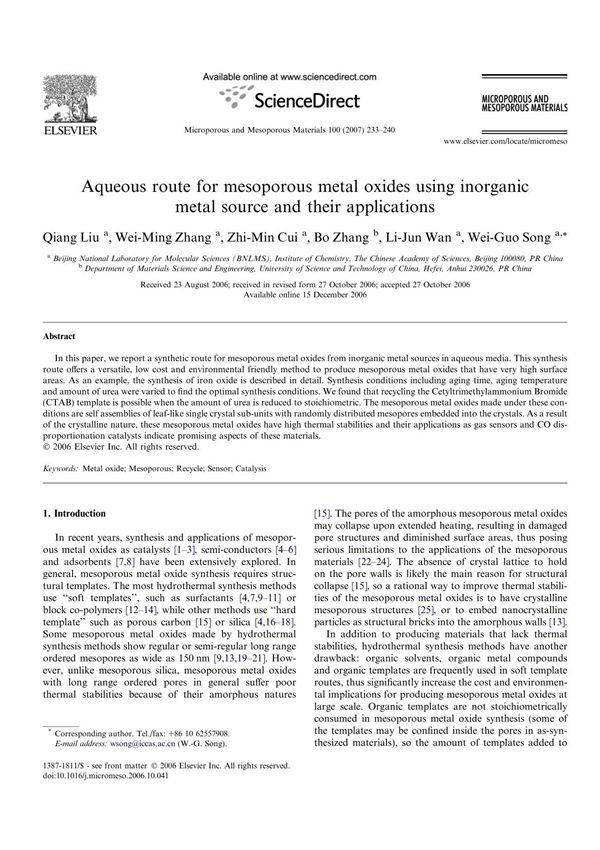 MicroporousMesoporous Mater.