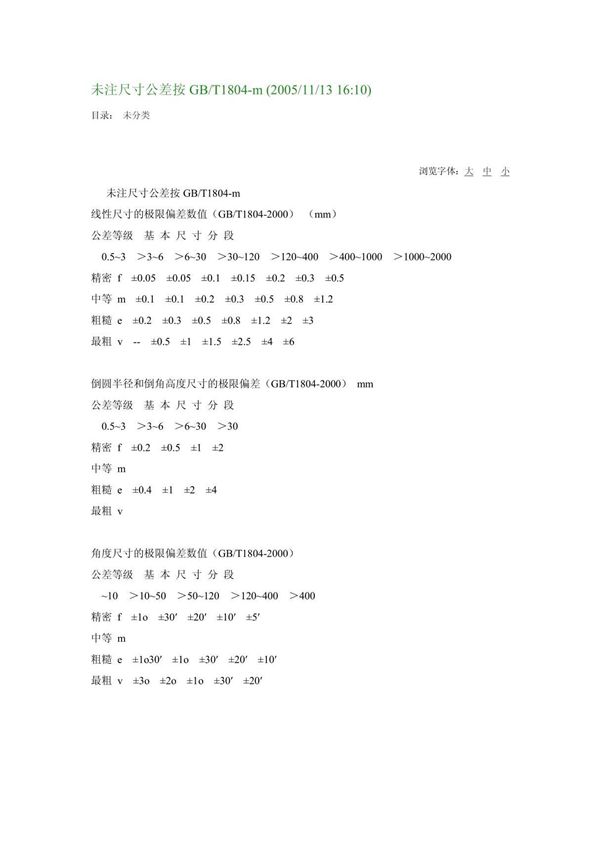 GB-T1804-m未注尺寸公差按