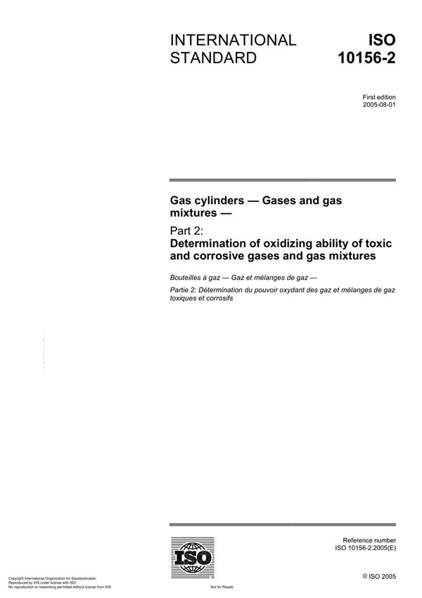 ISO 10156-2 Gas cylinders  Gases and gas mixture