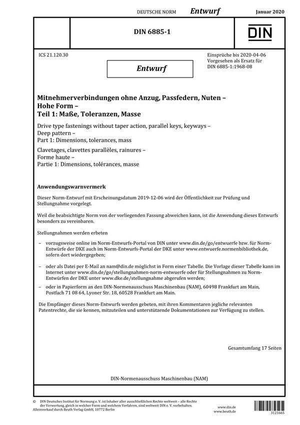 DIN 6885-1 (2020-01-00)