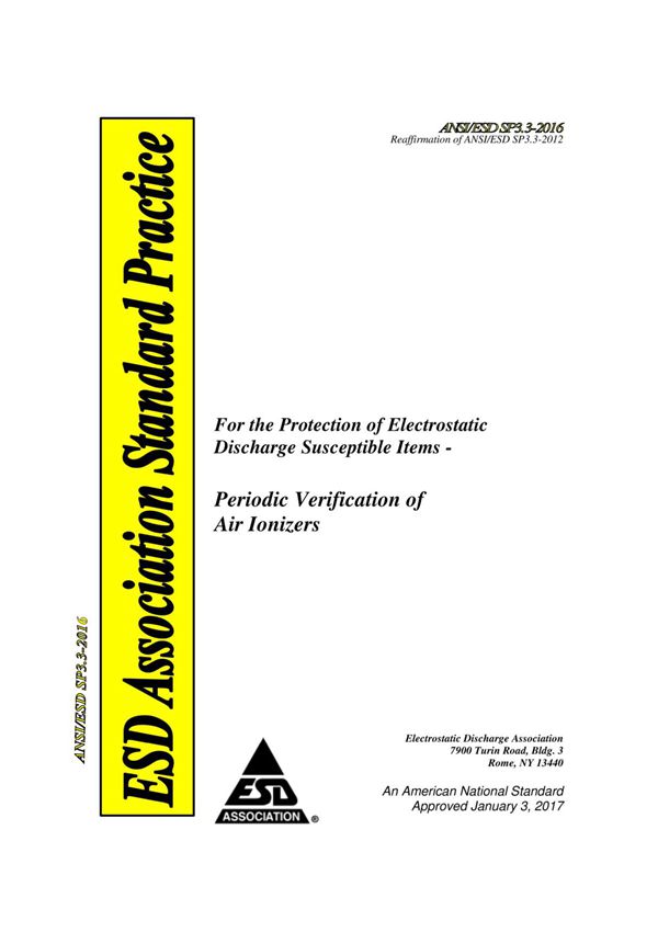 ANSI SP3.3-2016(空气电离器的定期检验)