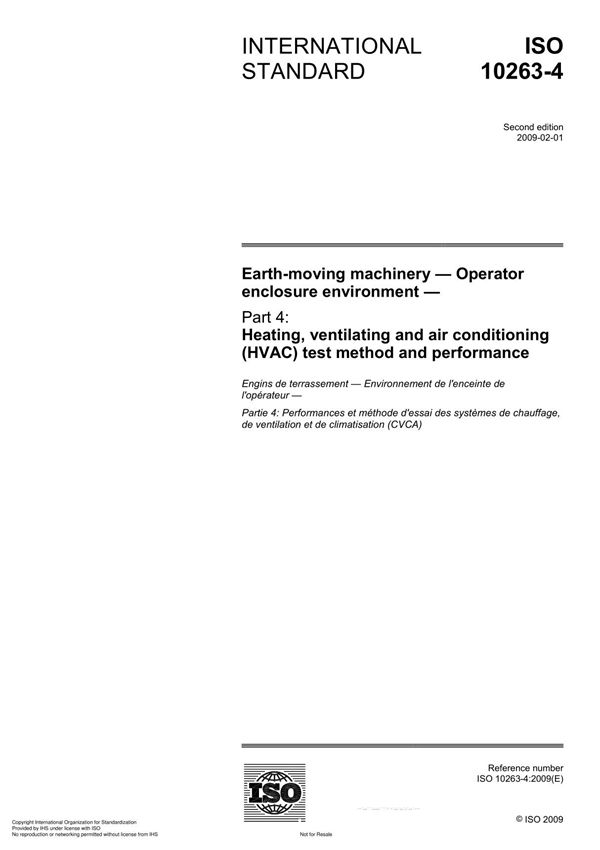 ISO 10263-4 Earth-moving machinery  Operator enclosure environment