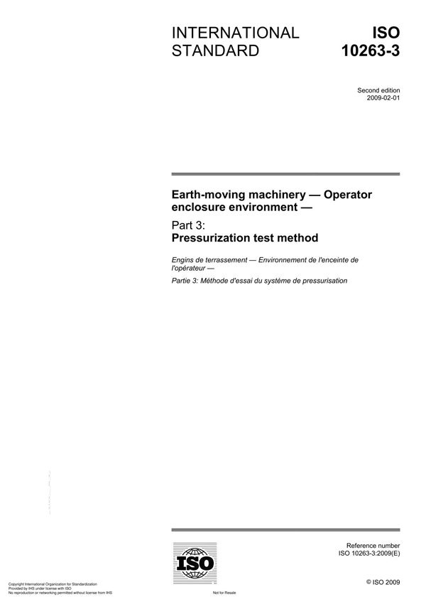 ISO 10263-3 Earth-moving machinery  Operator enclosure environment