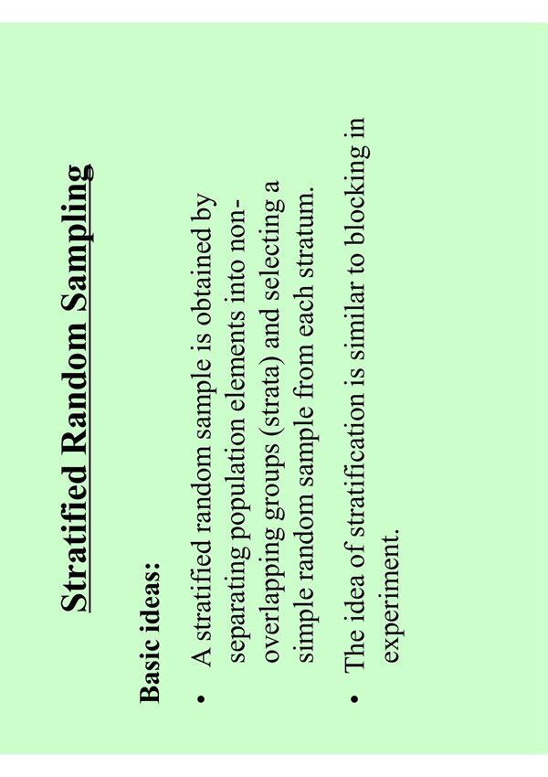 Stratified Random Sampling