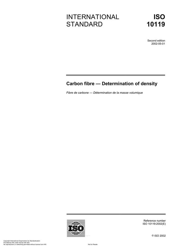 ISO 10119 Carbon fibre  Determination of density