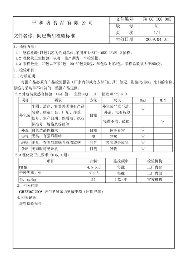 阿巴斯甜检验标准_1