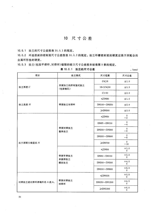 HG T20592-2009法兰厚度公差国家标准行业规范电子版下载