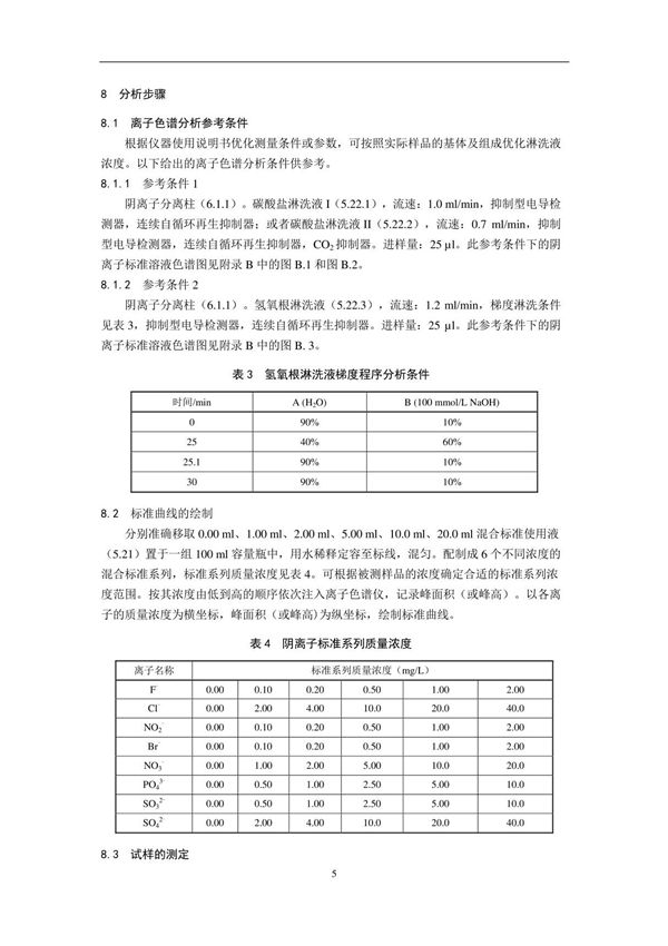 最新环保标准HJ 84-2016水质无机阴离子(F- Cl- NO2- Br- NO3- PO43- SO32- SO42-)的测定离子色谱法(发布稿)国家标准环保规定电子版下