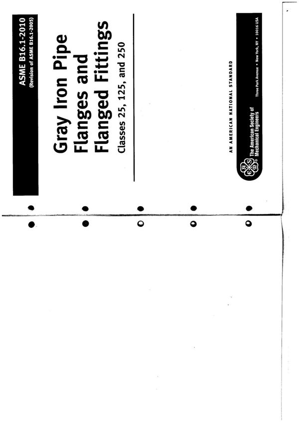 ASME B16.1-2010 铸铁管法兰和法兰管件-法兰技术标准规范
