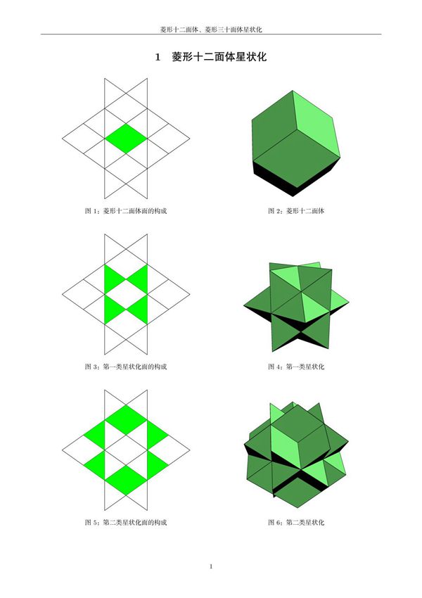 多面体3D模型 菱形十二面体 菱形三十面体星状化