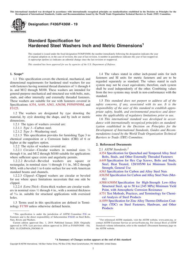 ASTM F436-19