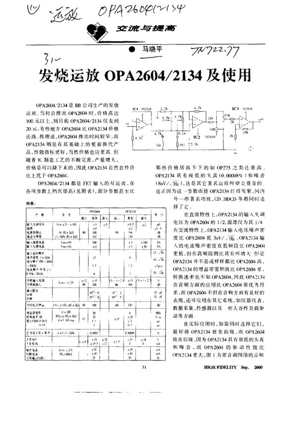 发烧运放OPA2604／2134及使用