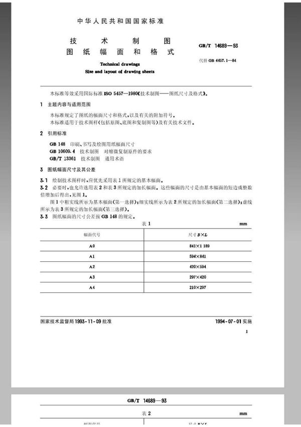 标准 GB T 14689-1993