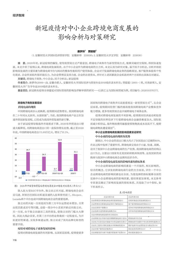新冠疫情对中小企业跨境电商发展的影响分析与对策研究