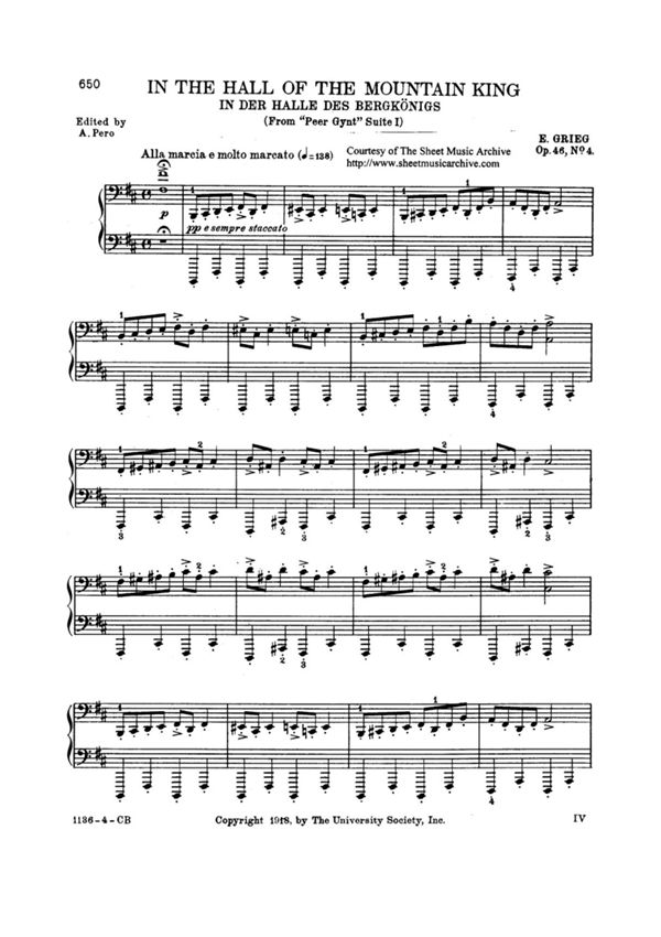 山魔王的宫殿钢琴谱 格里格