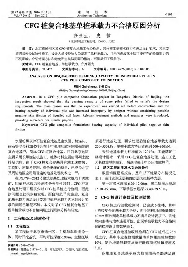 CFG桩复合地基单桩承载力不合格原因分析