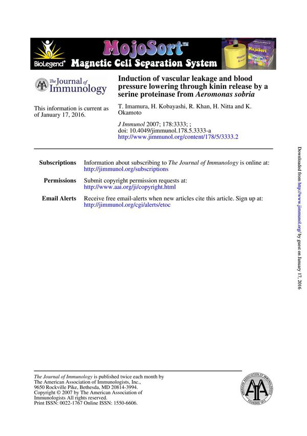 the journal of immunology 免疫学杂志