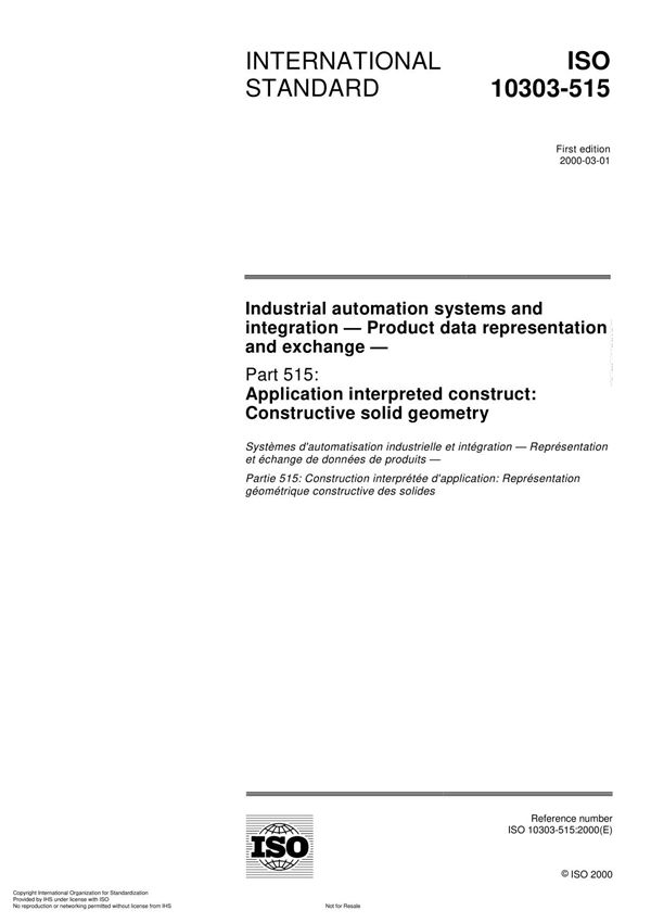 ISO 10303-515 Industrial automation systems and integration Product data representation and exchange
