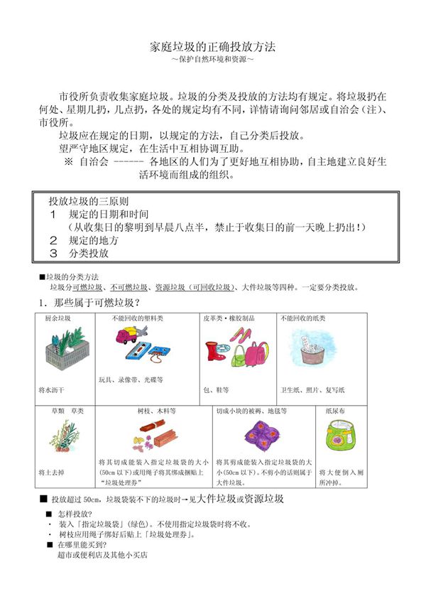 家庭垃圾的正确投放方法