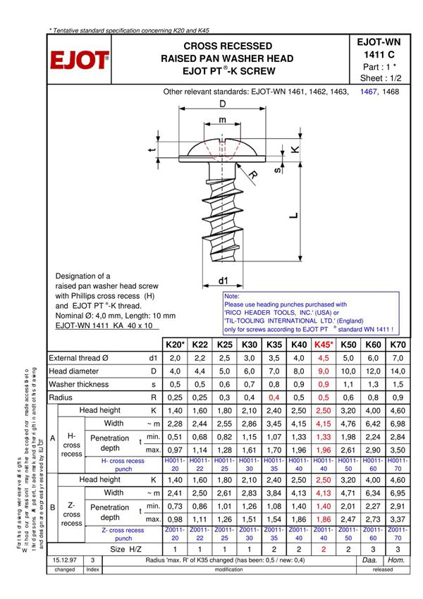 EJOT 双底径标准
