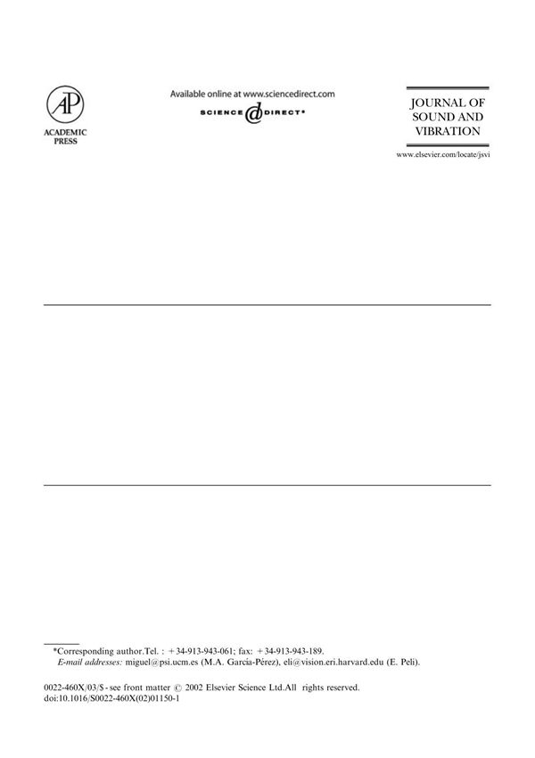 JOURNAL OF SOUND AND VIBRATION