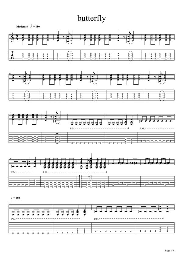 butterfly-吉他谱