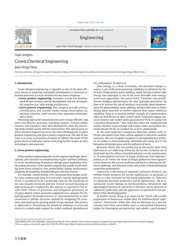 Green Chemical Engineering