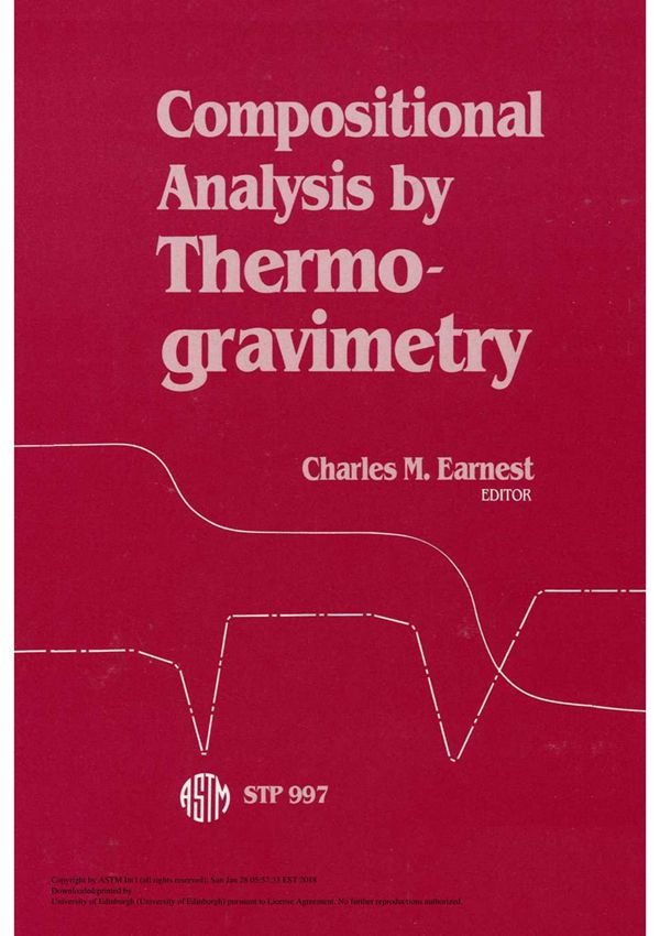 COMPOSITIONAL ANALYSIS BY THERMOGRAVIMETRY(ASTM STP997)