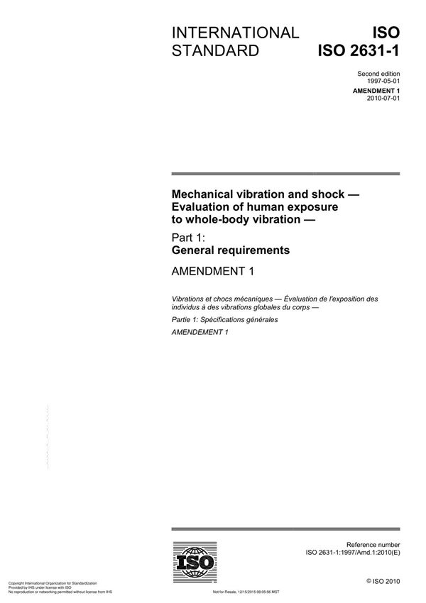 (正版)ISO 2631-1 AMD 1-2010 中文版