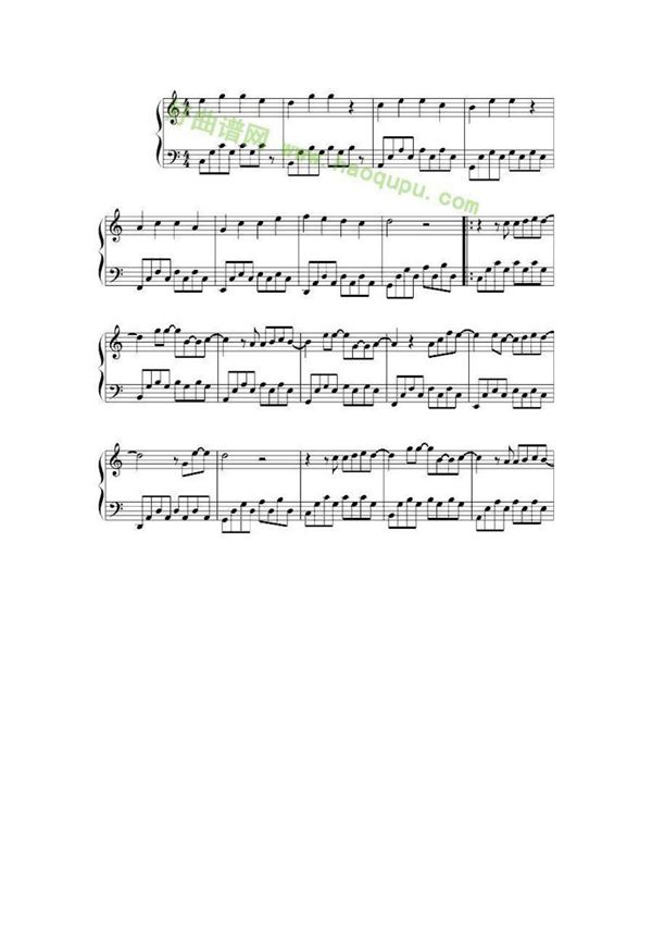 明天你好五线谱