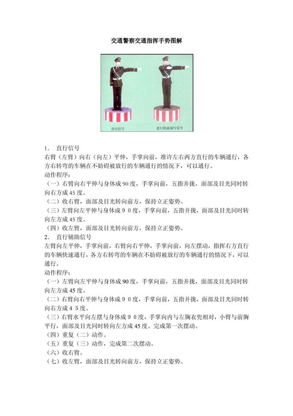 交通指挥手势图解