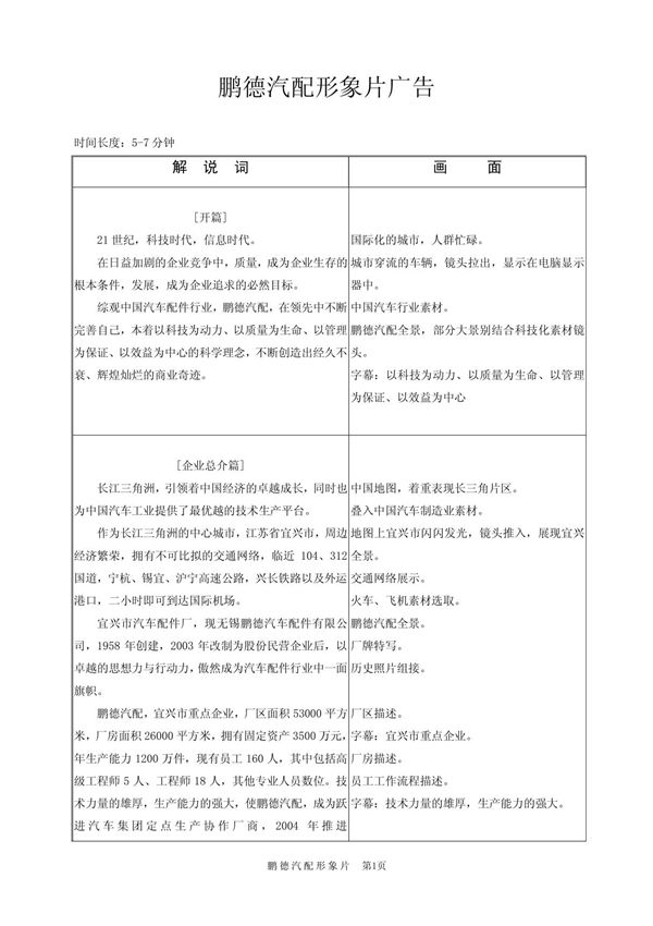 企业宣传片脚本