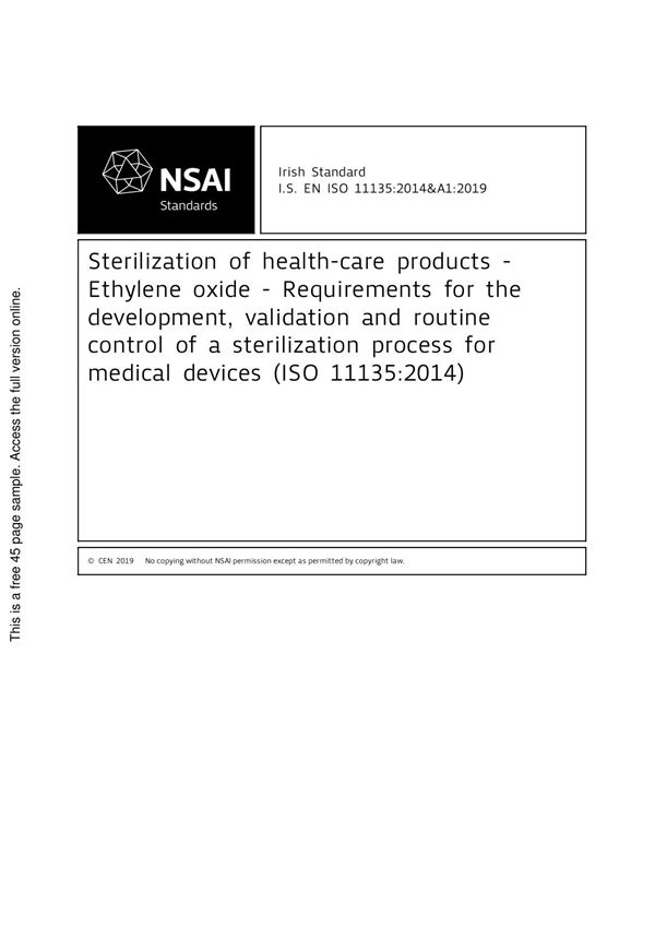 ISO-11135-2014 医疗保健产品灭菌 环氧乙烷(EO) 医疗器械灭菌过程开发 确认和常规控制要求(英文)