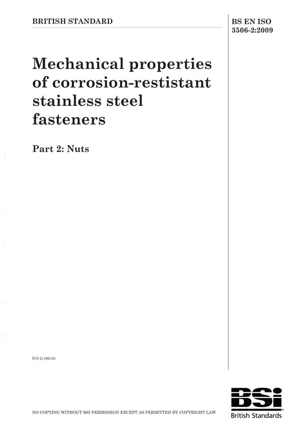 BS EN ISO 3506-2-2009