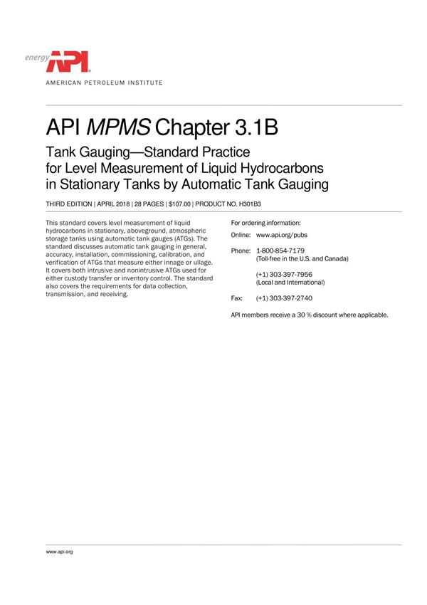 API MPMS Chapter 3.1B e3 PA