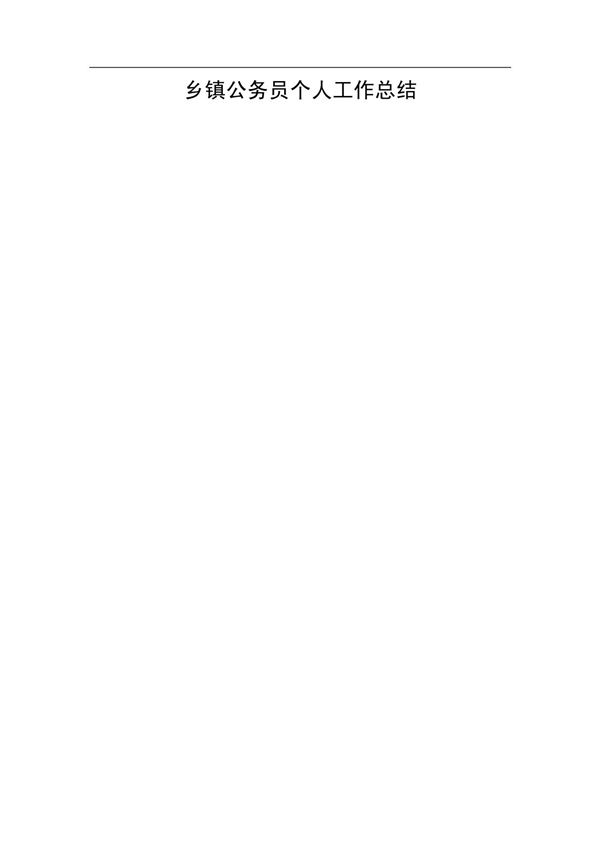 乡镇公务员个人工作总结