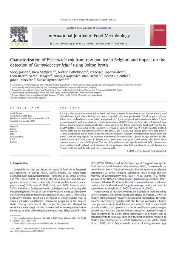 international journal of food microbiology 国际食品微生物学杂志
