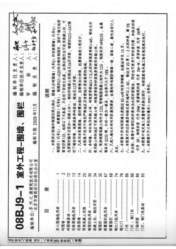 08BJ9-1 室外工程-围墙 围栏