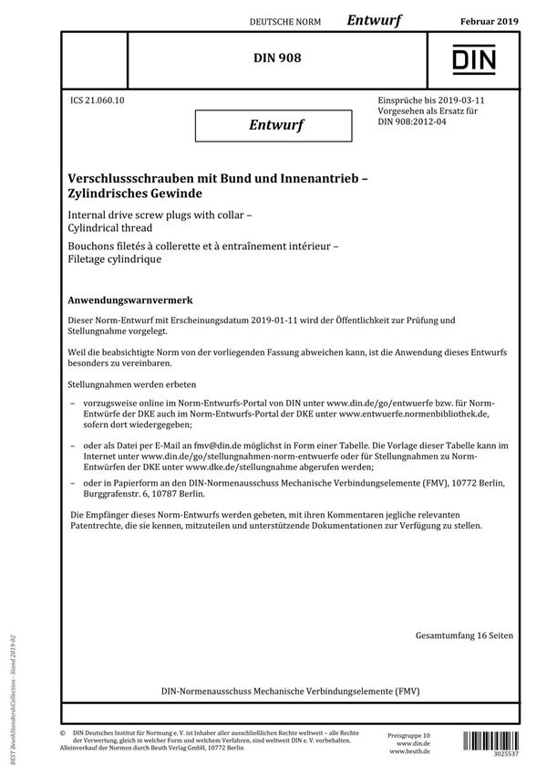 DIN 908 (2019-02-00)