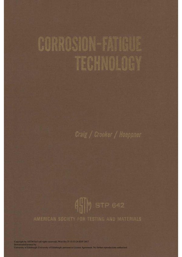 Corrosion-fatigue Technology(ASTM STP642-78)