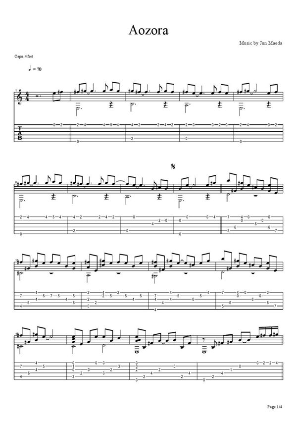 AIR《青空》吉他谱